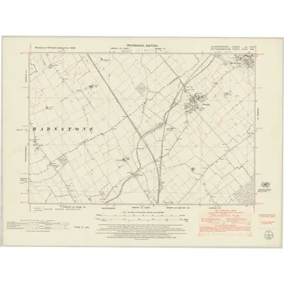 1950 Map of Leicestershire VII.NW, 1952 Print