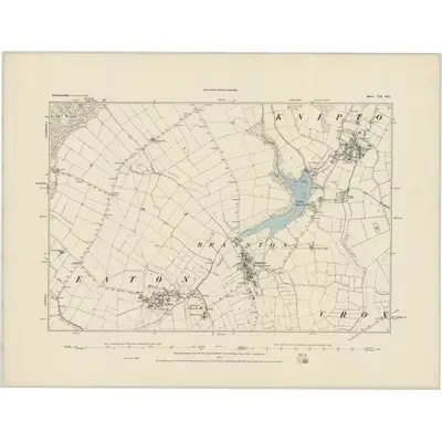 1883 Map of Leicestershire VII.SE, 1884 Print