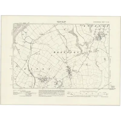1929 Map of Leicestershire VII.SE, 1931 Print