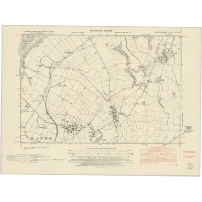 1950 Map of Leicestershire VII.SE, 1952 Print