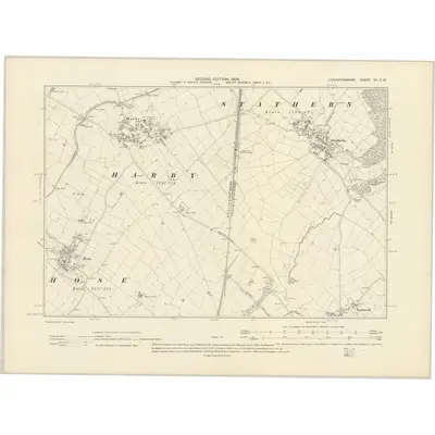 1902 Map of Leicestershire VII.SW, 1904 Print
