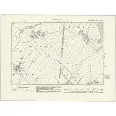 1928 Map of Leicestershire VII.SW, 1931 Print