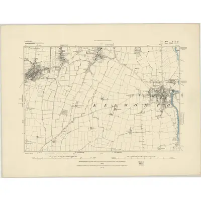 1882 Map of Leicestershire X.NW, 1883 Print