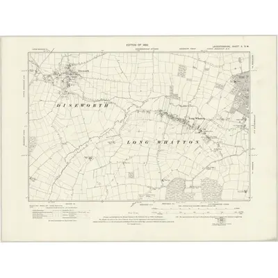1919 Map of Leicestershire X.SW, 1922 Print