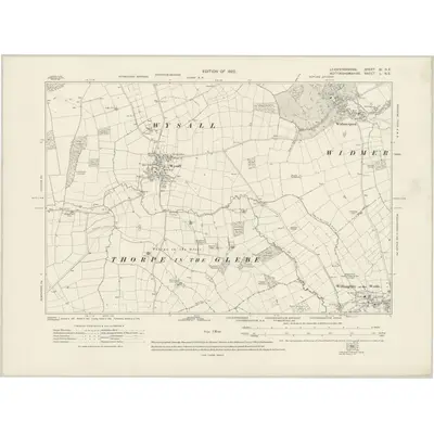 1916 Map of Leicestershire XI.NE, 1922 Print