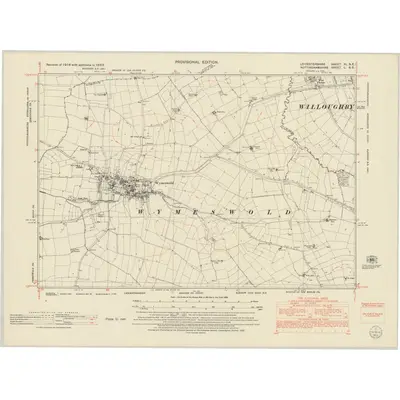 1950 Map of Leicestershire XI.SE, 1952 Print