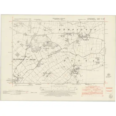 1950 Map of Leicestershire XI.SW, 1952 Print