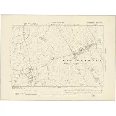 1899 Map of Leicestershire XII.NE, 1904 Print