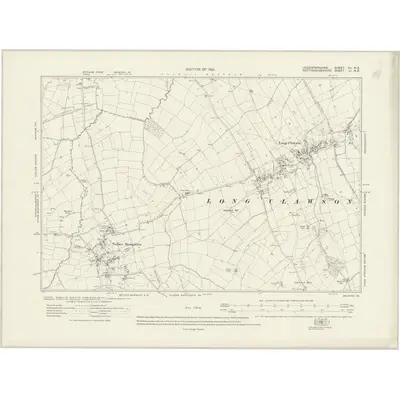 1915 Map of Leicestershire XII.NE, 1921 Print