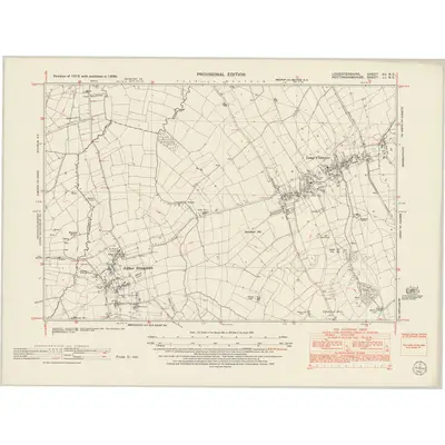 1950 Map of Leicestershire XII.NE, 1952 Print