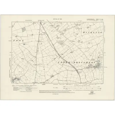 1916 Map of Leicestershire XII.NW, 1922 Print