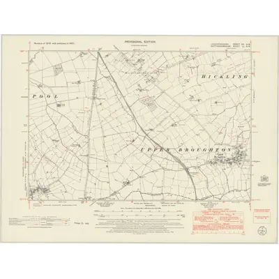 1950 Map of Leicestershire XII.NW, 1952 Print