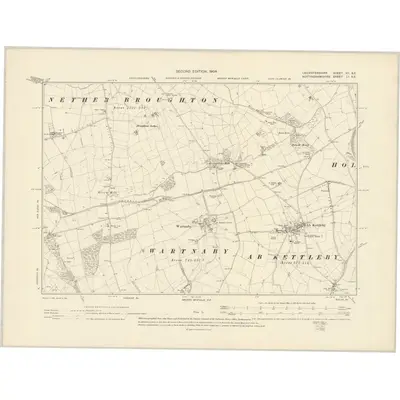 1902 Map of Leicestershire XII.SE, 1904 Print