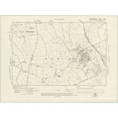1916 Map of Leicestershire XII.SW, 1922 Print