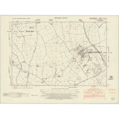 1950 Map of Leicestershire XII.SW, 1952 Print