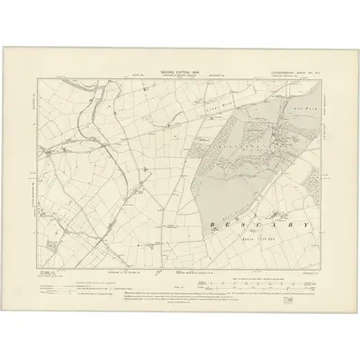 1902 Map of Leicestershire XIII.NE, 1904 Print