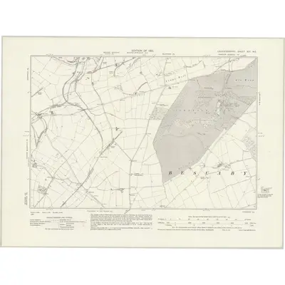 1928 Map of Leicestershire XIII.NE, 1931 Print