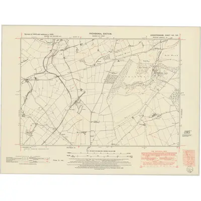 1950 Map of Leicestershire XIII.NE, 1952 Print