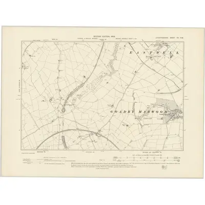 1902 Map of Leicestershire XIII.NW, 1904 Print