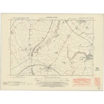 1950 Map of Leicestershire XIII.NW, 1952 Print