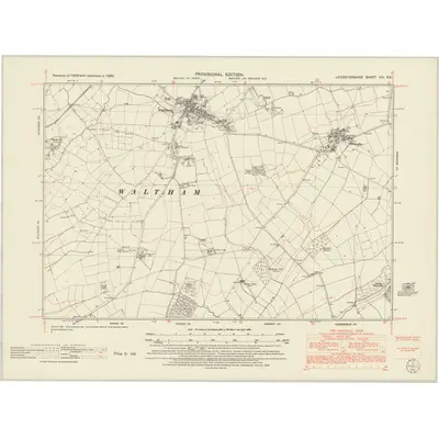 1950 Map of Leicestershire XIII.SE, 1952 Print