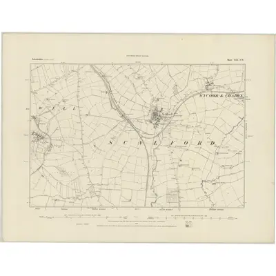 1883 Map of Leicestershire XIII.SW, 1884 Print
