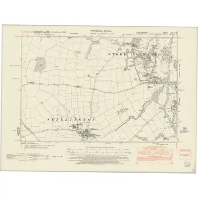 1950 Map of Leicestershire XIV.NE, 1952 Print