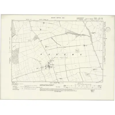 1902 Map of Leicestershire XIV.NW, 1937 Print
