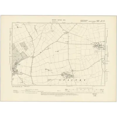 1902 Map of Leicestershire XIV.SE, 1904 Print