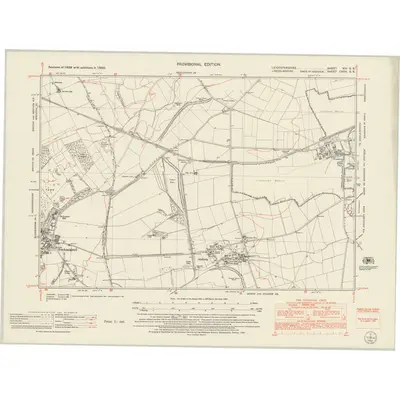 1950 Map of Leicestershire XIV.SE, 1952 Print