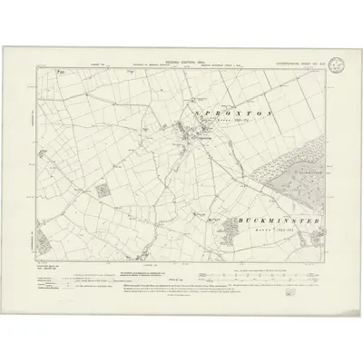 1904 Map of Leicestershire XIV.SW, 1933 Print