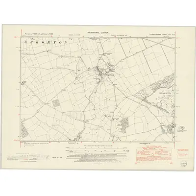 1950 Map of Leicestershire XIV.SW, 1952 Print