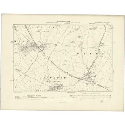 1902 Map of Leicestershire XIX.NE, 1904 Print
