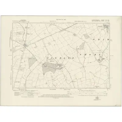 1919 Map of Leicestershire XIX.NW, 1922 Print