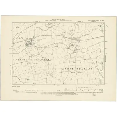 1902 Map of Leicestershire XIX.SE, 1904 Print