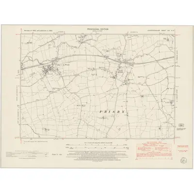 1950 Map of Leicestershire XIX.SE, 1953 Print
