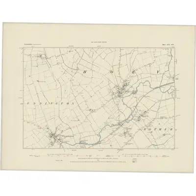 1883 Map of Leicestershire XIX.SW, 1884 Print