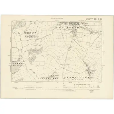 1902 Map of Leicestershire XL.SW, 1904 Print