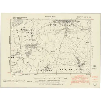 1950 Map of Leicestershire XL.SW, 1952 Print