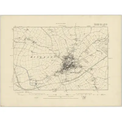 1886 Map of Leicestershire XLII.NE, 1887 Print