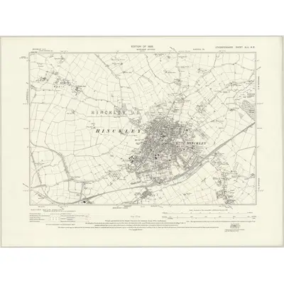 1923 Map of Leicestershire XLII.NE, 1925 Print