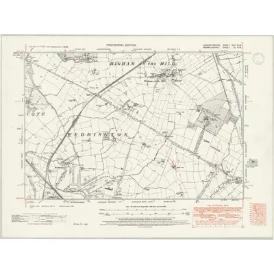 1938 Map of Leicestershire XLII.NW, 1947 Print