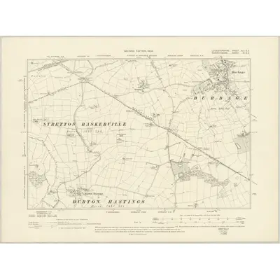 1901 Map of Leicestershire XLII.SE, 1904 Print