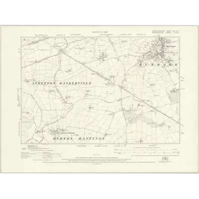 1923 Map of Leicestershire XLII.SE, 1925 Print