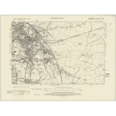 1938 Map of Leicestershire XLII.SW, 1945 Print
