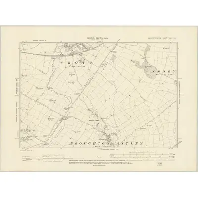 1901 Map of Leicestershire XLIII.NE, 1904 Print