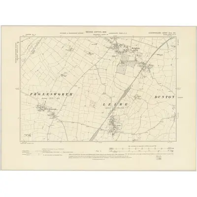 1901 Map of Leicestershire XLIII.SE, 1904 Print