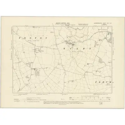 1902 Map of Leicestershire XLIV.NE, 1904 Print