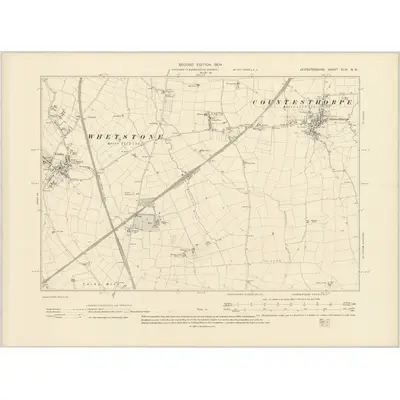 1902 Map of Leicestershire XLIV.NW, 1904 Print