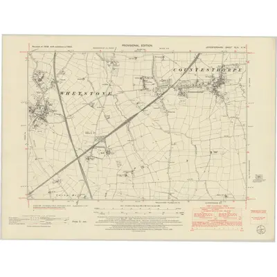 1950 Map of Leicestershire XLIV.NW, 1952 Print